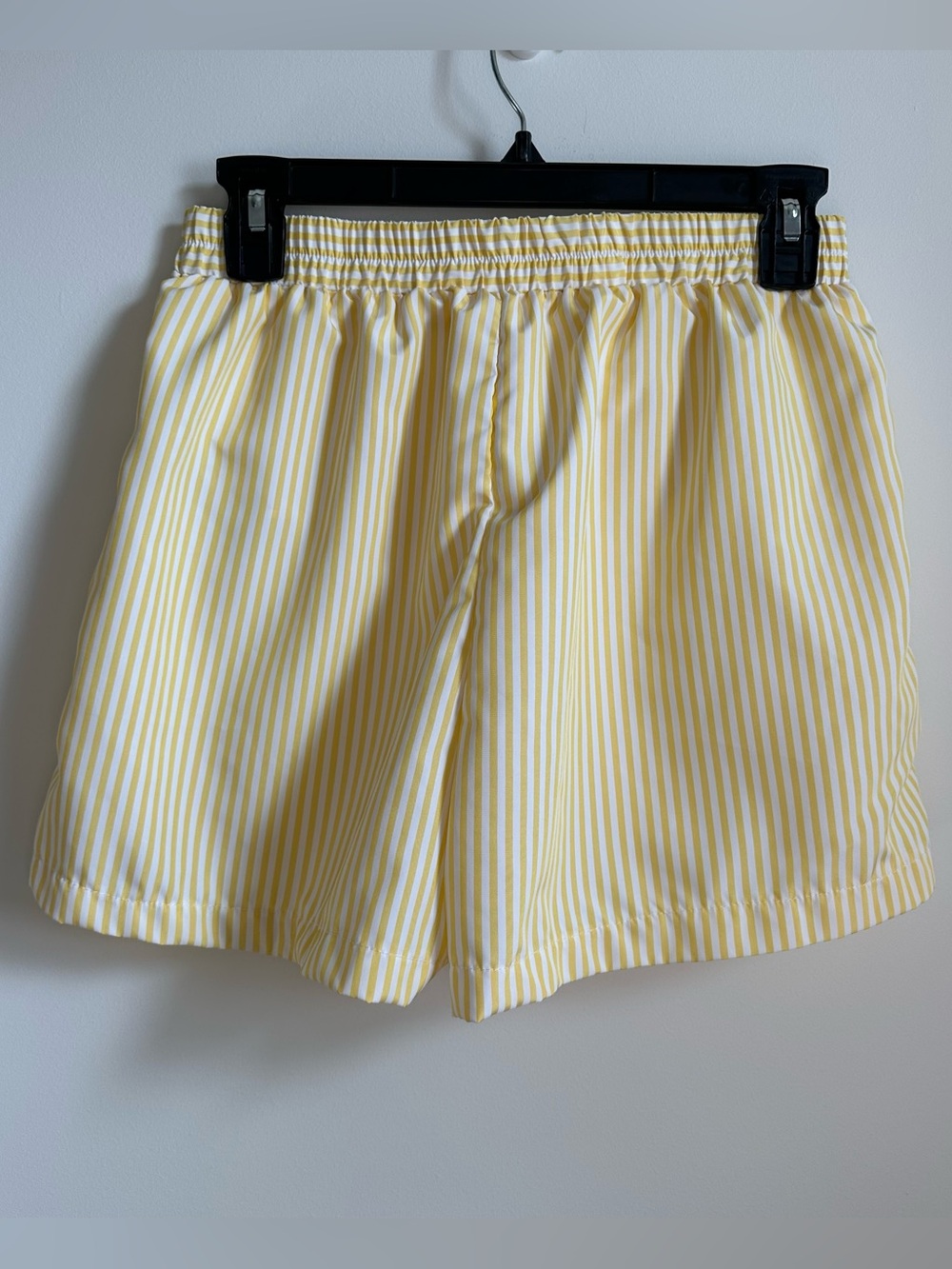 Yellow Stripe Women's Elastic-Waist Shorts - Picture 2 of 4